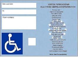 Karta parkingowa dla osób niepełnosprawnych
